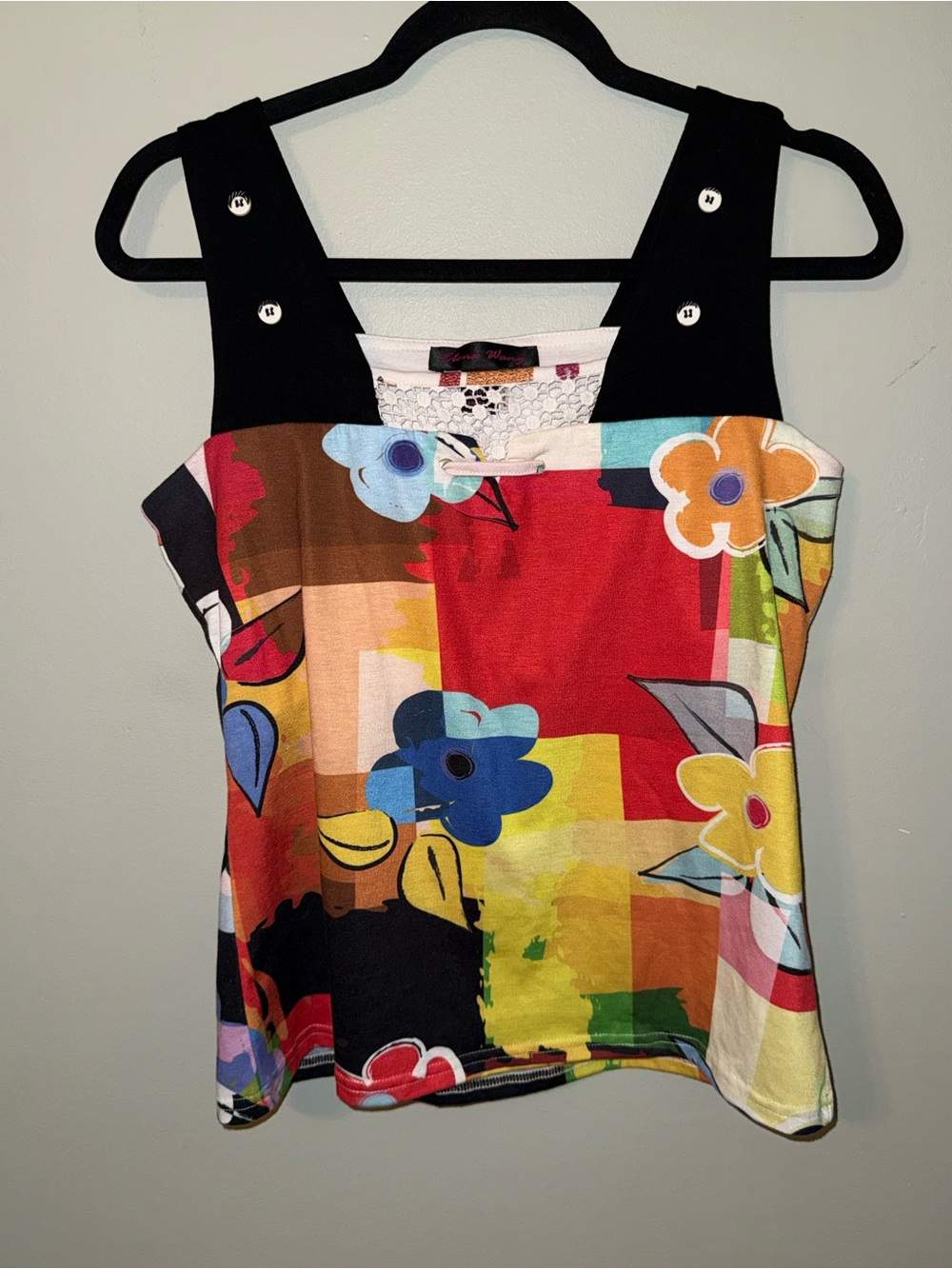 Elena Wang vintage Sleeveless Floral A Line Woman’s top Size XS extra small